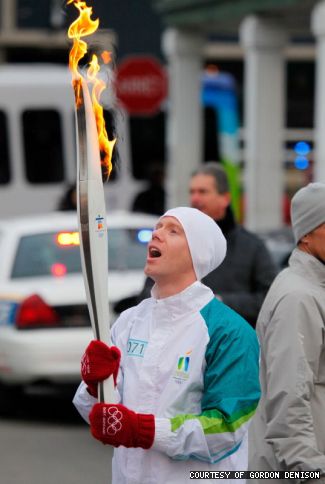 Transplant Olympian and engineering alum Gordon Denison carried the torch in Beloeil last month.